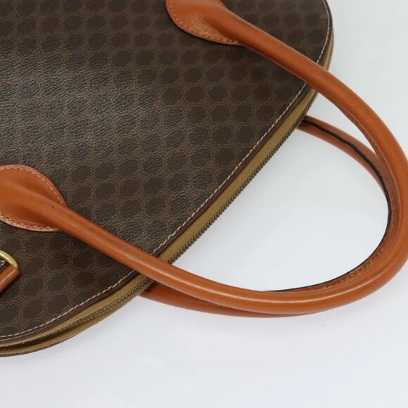 CELINE Macadam Canvas Hand Bag PVC Leather Brown Gold Auth - Picture 7 of 15